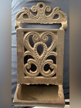 Vintage Cast Iron Wall mount match stick holder
